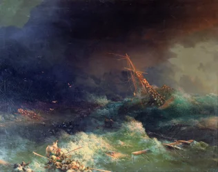 Die Katastrophe des Linienschiffs Ingermanland im Skagerrak nahe Norwegen am 30. August 1842